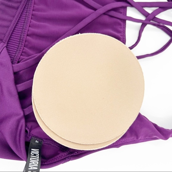 ✅ PINK SPORT VICTORIA'S SECRET PURPLE STRAPPY SPORTS BRA SIZE MEDIUM - Picture 4 of 5
